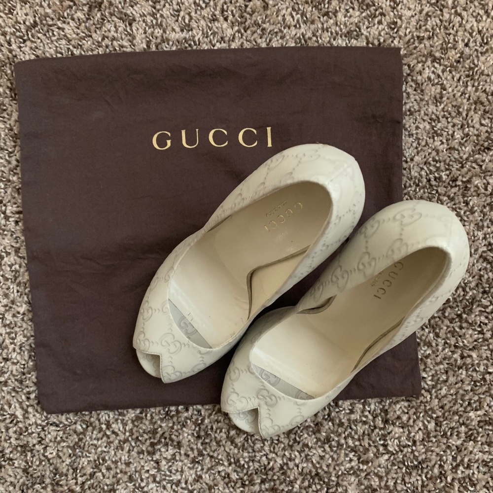 Gucci Guccissima Off White Heels